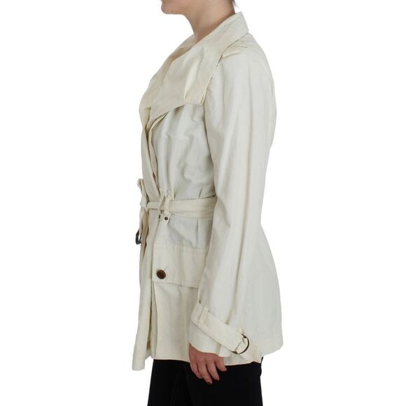 PLEIN SUD White Trench Coat Women's Jacket